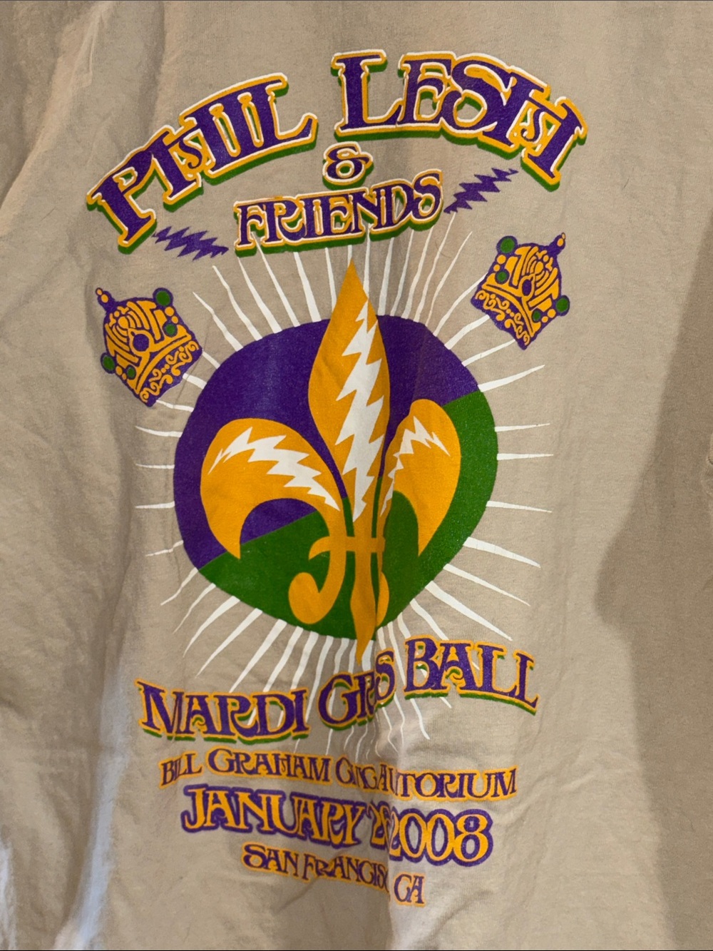 Phil Lesh Brand New 2008 Mardi Gras 🎈 👑 tee the real deal